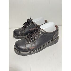 VTG American Eagle AE Women VGUC Brown Leather Chunky Oxford Shoes Y2K Lace Up 9